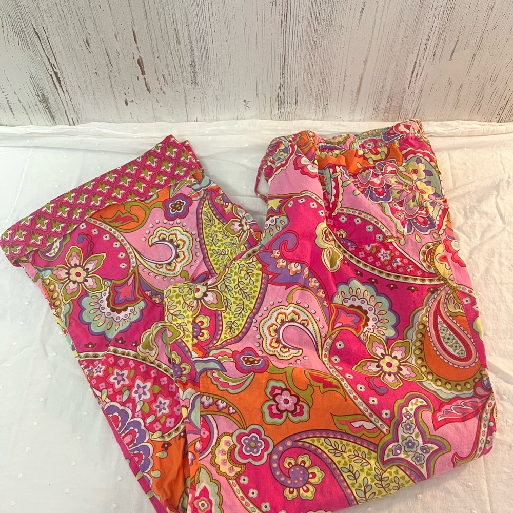 Very Bradley pajama pants pink paisley x-large
